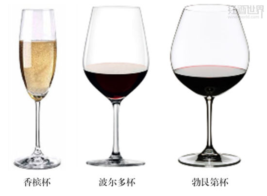 香檳杯、波爾多杯、勃艮第杯