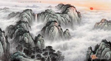最蕩氣回腸的客廳山水畫，泰山日出山水畫品評