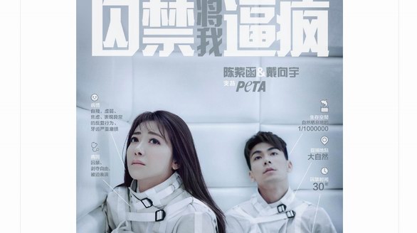 陳紫函、戴向宇拍攝PETA公益廣告“囚禁將我逼瘋”